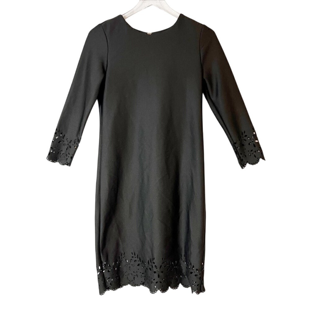 Allen B. by Allen Schwartz Laser Cut Evening Scuba Black Dress Size M
